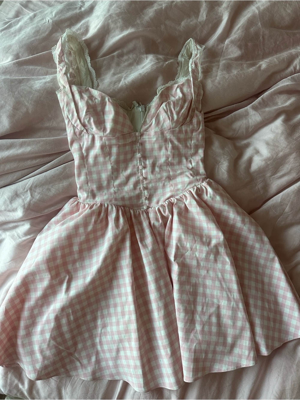 House of CB Strawberry Shortcake Gingham Corset Mini Dress - Picture 2 of 4